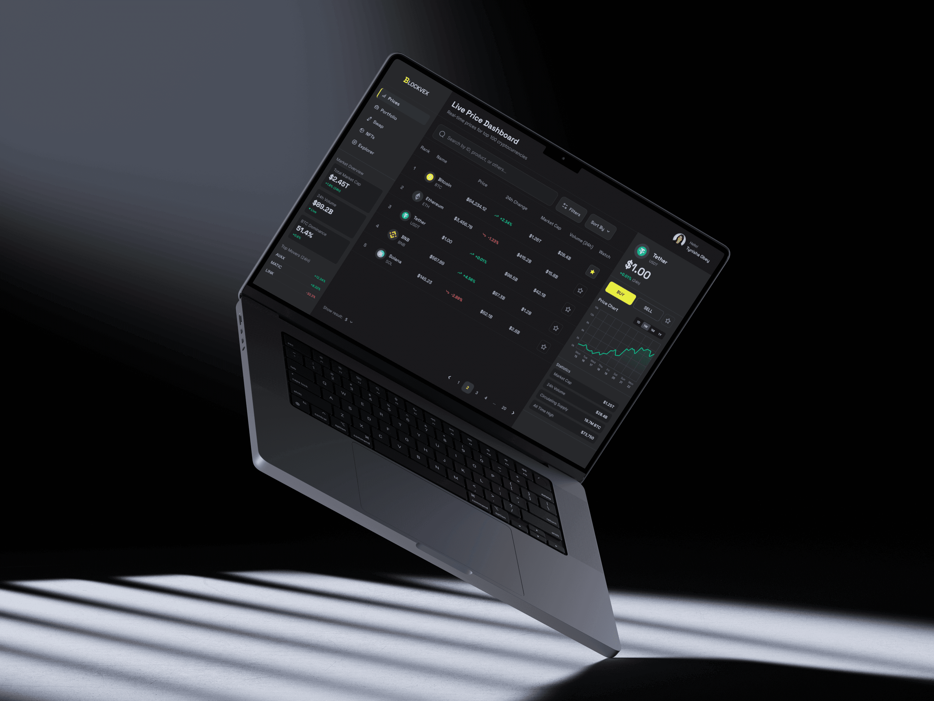 MacBook app mockup
